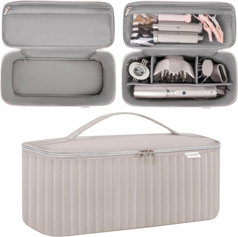 Lexeeco Travel Carrying Case for Hair Dryer Shark Flexstyle Dyson Airwrap Brush Hair Accessories Tools Storage Bag for Revlon Hairdryer Styler Organizer (Camel) - Image 5
